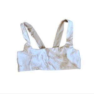 Aerie Offline sports crop bra bandeau athletic size XS marbled tan square neck